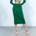 high waist slim Hip Wrap solid color Knitted skirt NSLAY124982