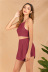 sling backless lace-up solid color top and shorts suit NSHNF117279