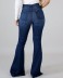 high waist high elastic ripped flared jeans NSGJW117314