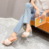 square toe plush crystal high-heel slippers NSGXL117320