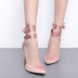 pointed toe strappy solid color high-heel sandals NSGXL117321