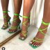 printed square toe straps open toe high heel sandals NSGXL117327