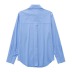 solid color long-sleeved lapel loose faux jewelry decor poplin shirt NSXDX117332