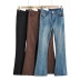 high waist retro washed slim bootcut jeans NSXDX117334