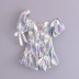 Floral Asymmetrical Puff Sleeve Mini Dress NSXDX117342