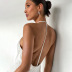 halter neck backless slim long dress NSHTL117355