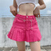 ruffled stitching stretch denim skirt NSGWY117394