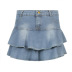 high waist ruffled layered short denim skirt NSGWY117400
