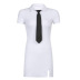 contrast color lapel slit sheath dress with neck tie NSGWY117412
