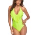 V-neck stitching hollow one-piece swimsuit NSVNS117424