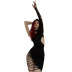 Hollow Slim single-long sleeve solid color dress NSLHC117479