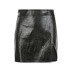 summer sexy Crocodile grain leather side slit skirt  NSGWY117502