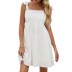 spring casual white commuter short suspender dress NSYSQ117517