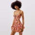 tropical print jacquard slip mini dress NSXDX117524