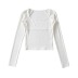 Long Sleeve Square Neck Stretch Thread Bottoming Shirt NSXDX117535