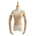 Slim solid color slanted shoulder long sleeves top NSXDX117542