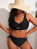 sexy plus size black suspender bikini swimsuit NSVNS117554