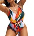 sexy plus size color matching one-piece sling bikini swimsuit NSVNS117555
