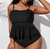 plus size sling solid color Tankini two-piece set NSVNS117558