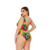 plus size print tight sleeveless one-piece swimsuit NSVNS117565