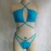 hanging neck slim solid color bikini two-piece set NSVNS117567