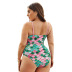 plus size sling hollow Fish scale print one-piece swimsuit NSVNS117581