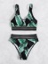print sling v neck bikini two-piece set NSVNS117585