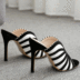 open toe striped printed stiletto slippers NSZLX117600