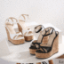 sandalias de cuña de color sólido NSZLX117602
