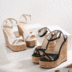 sandalias de cuña de color sólido NSZLX117602