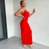 red sexy backless slit sling long dress NSJLL117649