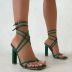 square head thick high-heeled buckle straps sandals NSSZY117662