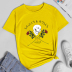 Camiseta de manga corta con estampado de calaveras y rosas NSYAY122242