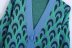 jacquard long sleeve v neck color matching knitted Cardigan NSXFL117694