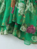 V-neck long-sleeved lace-up flower print dress NSXFL117706