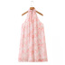 chiffon floral halterneck sleeveless dress NSXFL117708