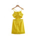 sling backless lace-up solid color dress NSXFL117714