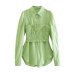 green long-sleeved slim fungus edge shirt NSXFL117717