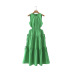 hollow lace-up sleeveless round neck solid color dress NSXFL117719