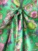 long sleeve v neck floral silk satin shirt dress NSXFL117723