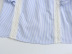 stitching puff sleeve ruffle striped lace top NSXFL117731