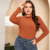 plus size high-neck long-sleeved sweater NSWCJ117753