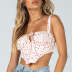 summer lace-up floral camisole  NSHT117842