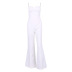 sexy solid color wrapped chest backless slit flared trousers sling jumpsuit NSHT117843