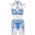 mesh printing flower lace stitching three-piece underwear set NSWY117858