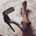 Open Toe Sequined High Heel Chunky Heeled Sandals NSHYR117871