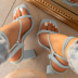 square toe solid color bandage high heel sandals  NSHYR117873