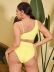 plus size sloping shoulders sling tankini two-piece set NSVNS117882