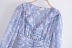 Fairy floral girdle fungus edge V-neck dress NSXDX117974