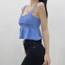 solid color pleated ruffled fluffy camisole NSXDX117978